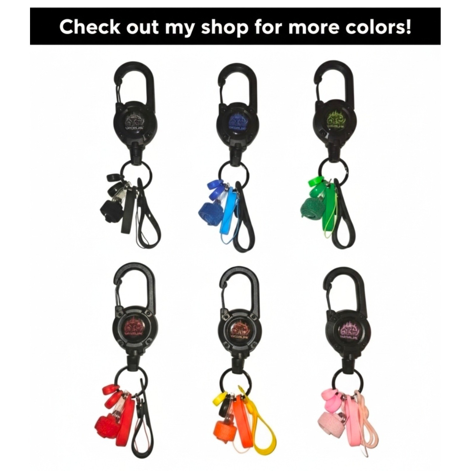 BLUE Vaporlink Leash Heavy-duty Retractable Carabiner Keychain Anti-Lost/Theft