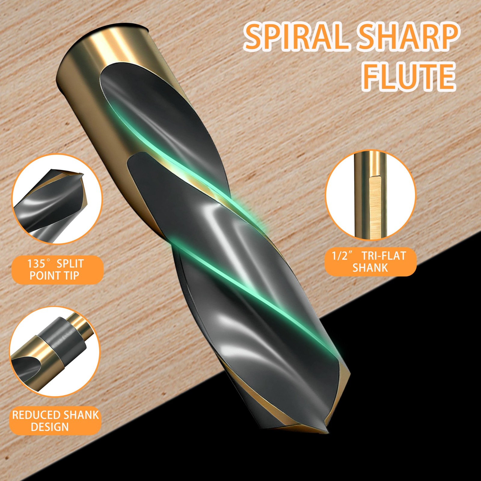 1 Inch Drill Bit,Reduced Shank Bits for Metal Wood and 1