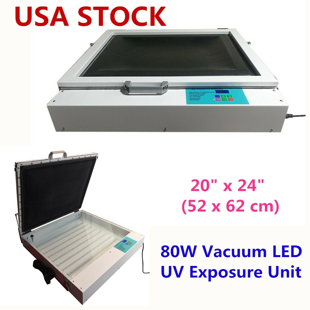 20″ x 24″ 80W Vacuum LED UV Exposure Unit Precise Silk Screen Printing