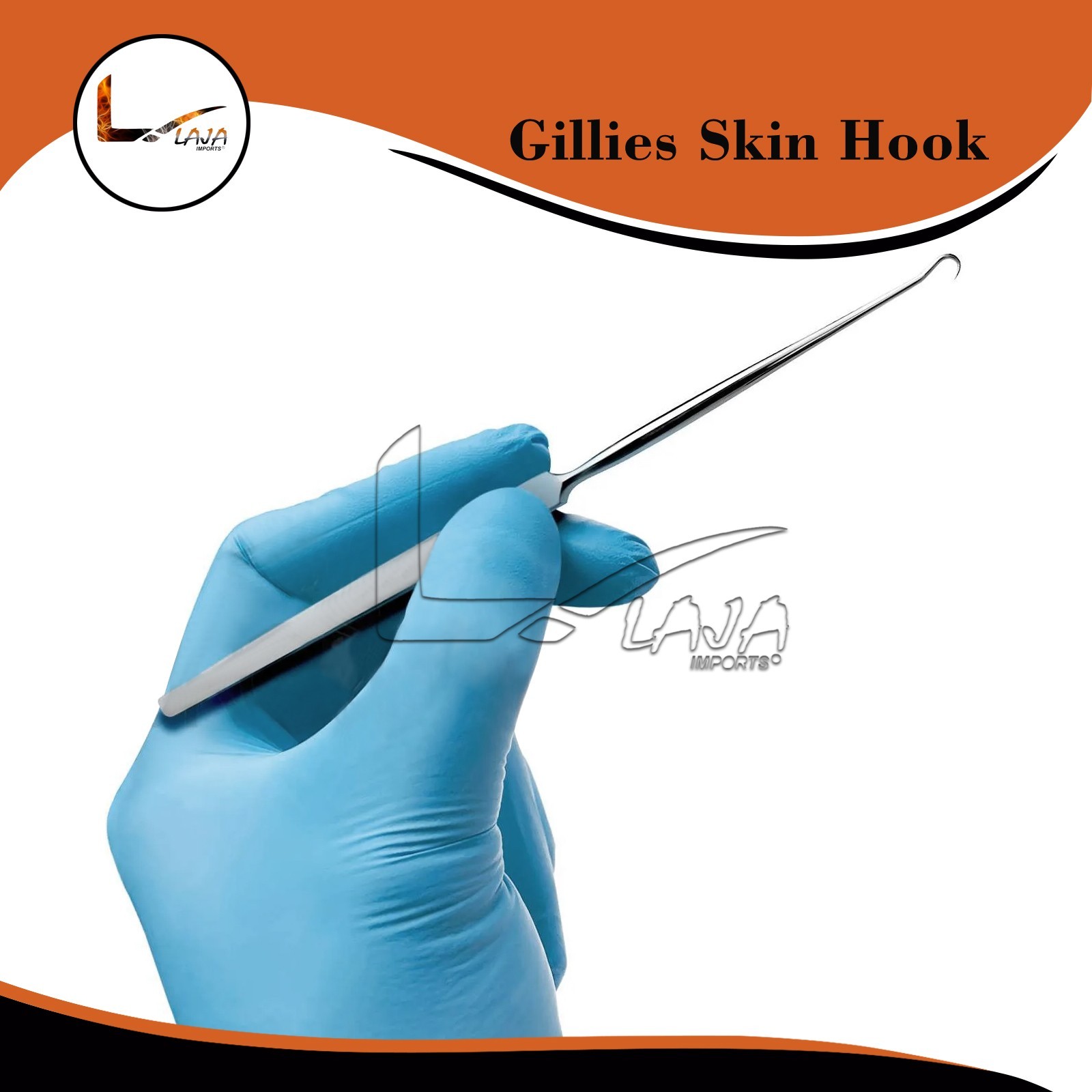 Gillies Skin Hook Retractor Surgical Dermatology Single Prong Retractor