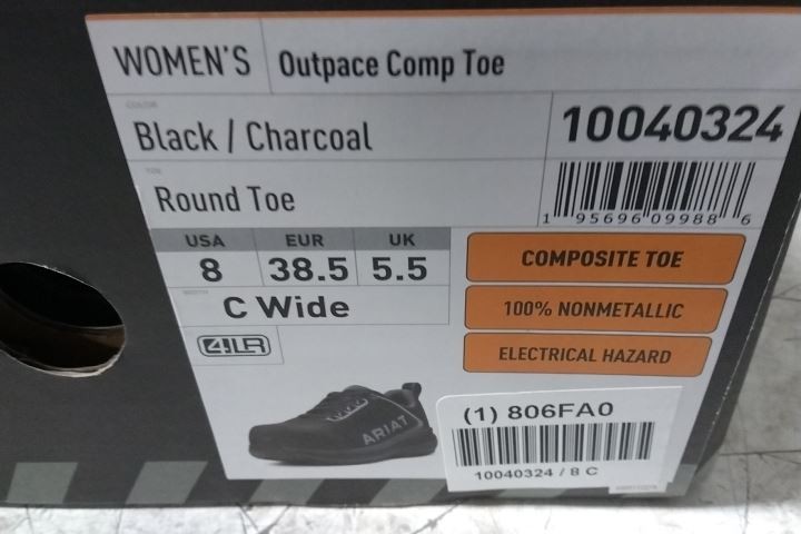 Ariat 10040324 Size 8 C Women’s Composite Toe Athletic Style Work Shoe