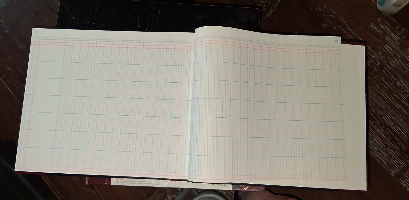 Pair (2) Boorum & Pease Columnar Book 36 Column Black Cover, 150 Pages (2515036)