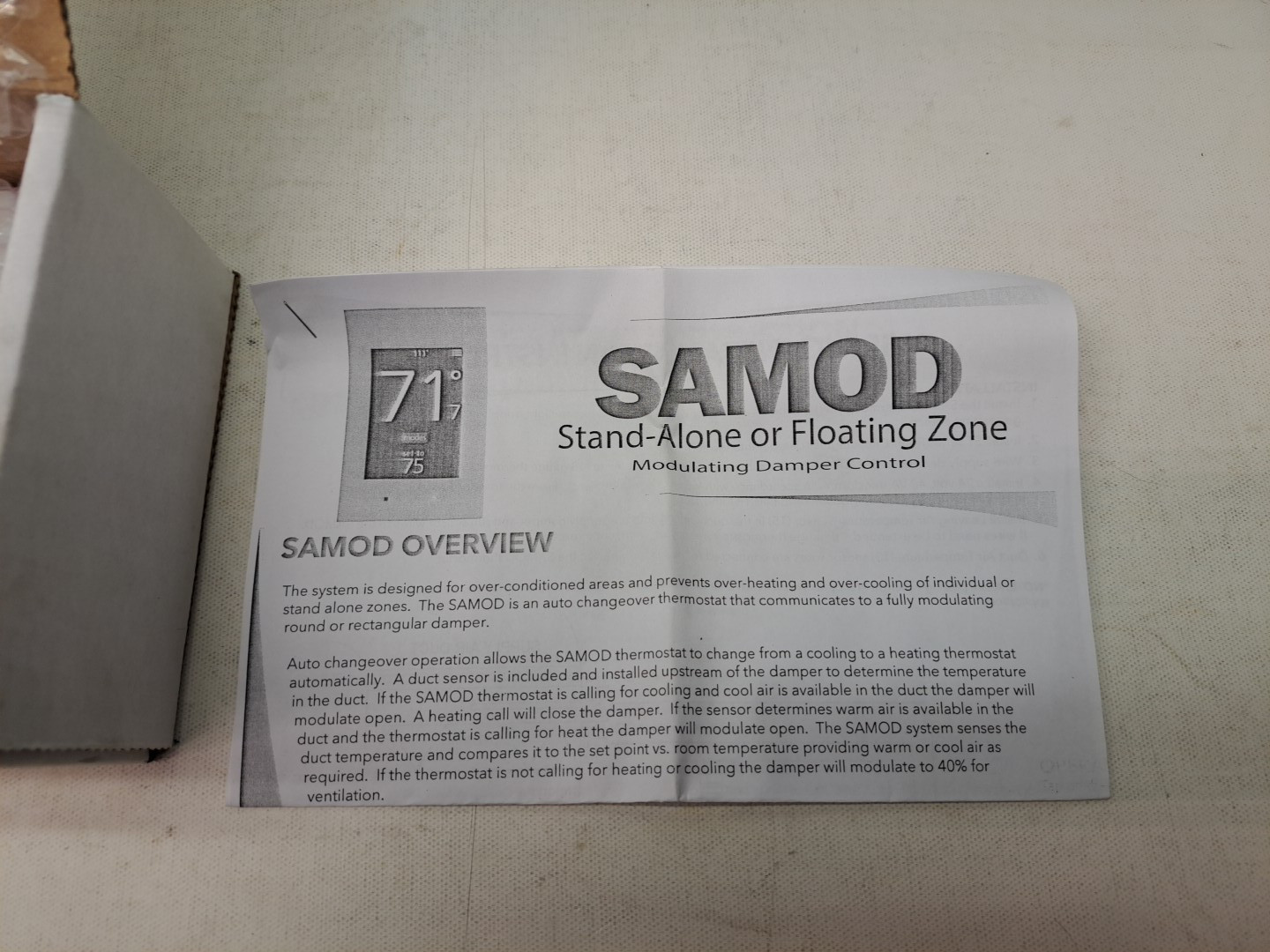 Zonex Sys. SAMOD Stand Alone Touch Screen Thermostat NEW