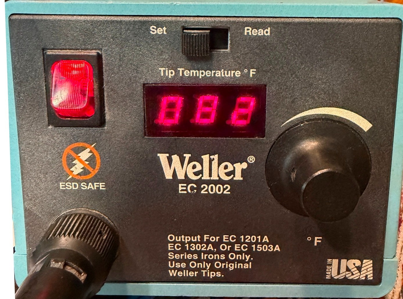 Weller EC2002 Soldering Station with EC1302A Soldering Iron AS-IS read descrip