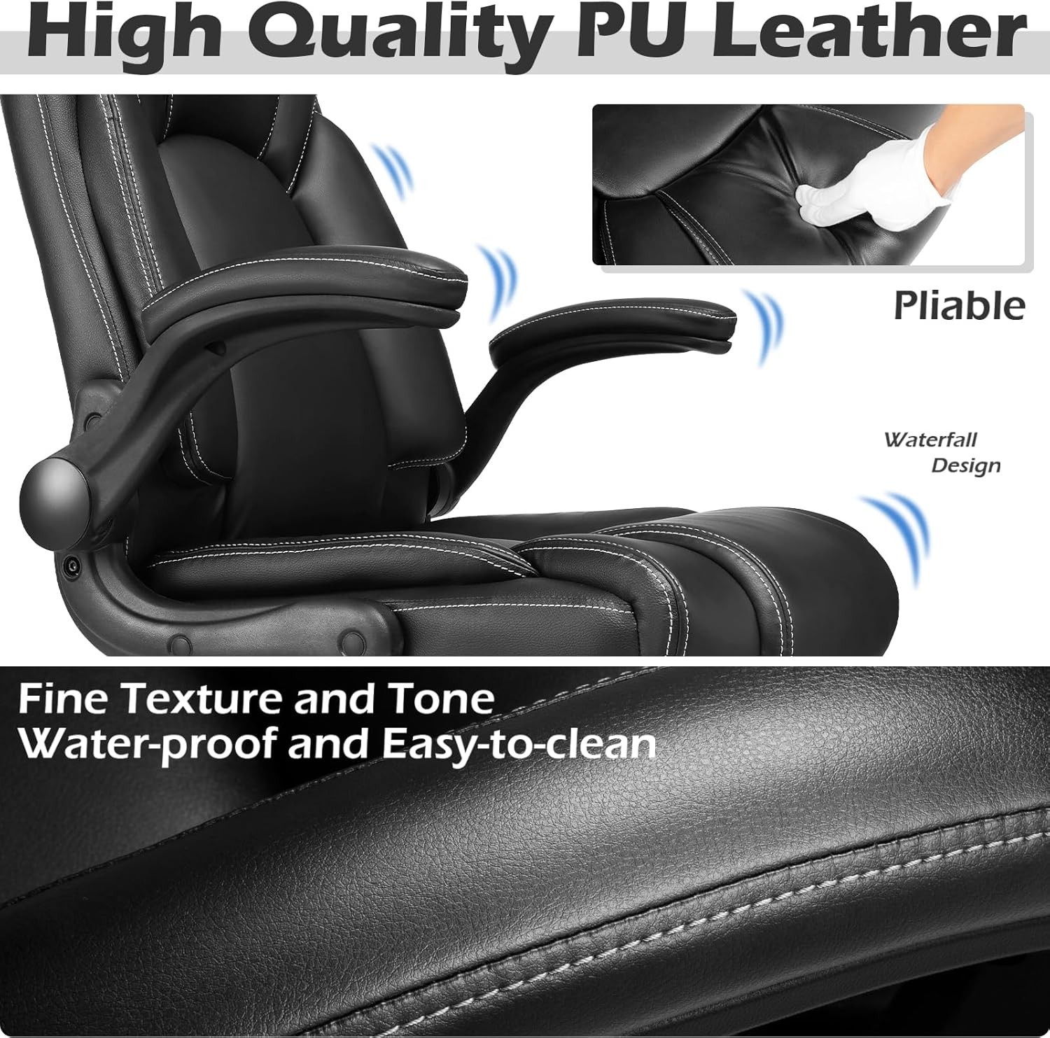 Flip-up Arms Office Chair 300lbs Executive Chair Swivel Office Chair with hydrol
