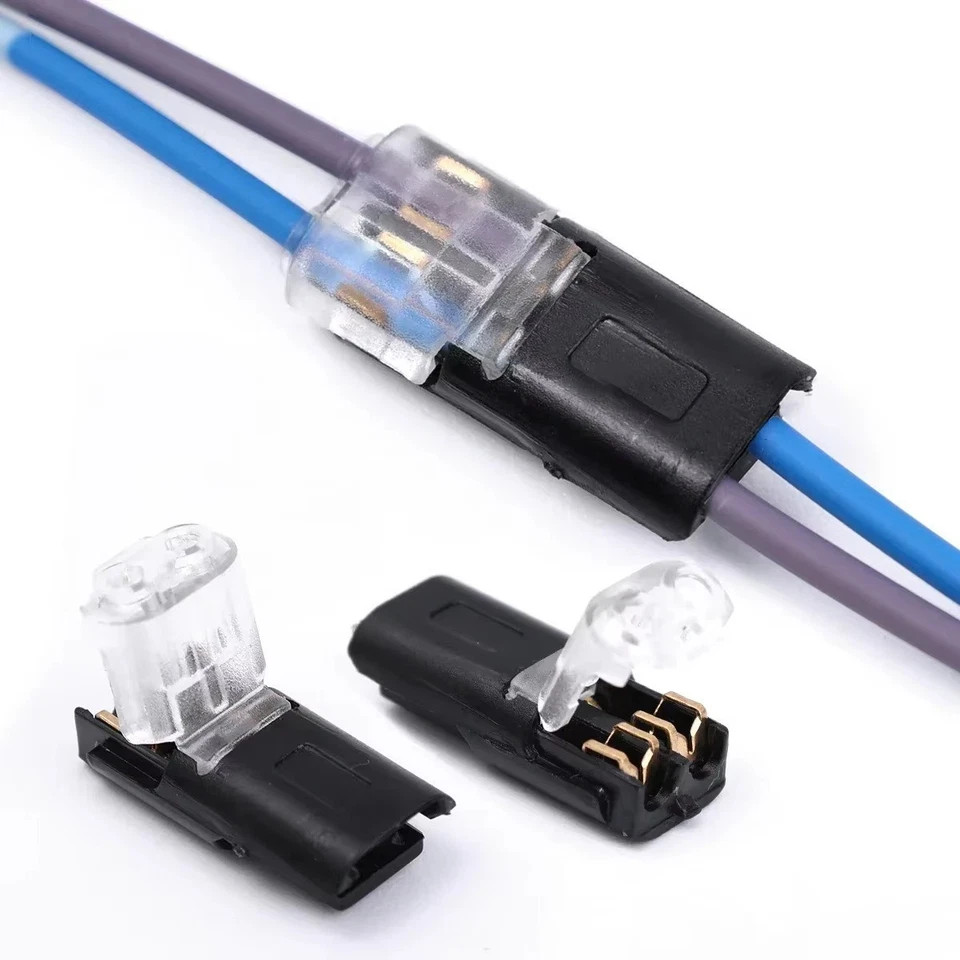 50 PCS Double-Wire Plug-in Connector, Cable Clamp with Locking Buckle AWG 18-22