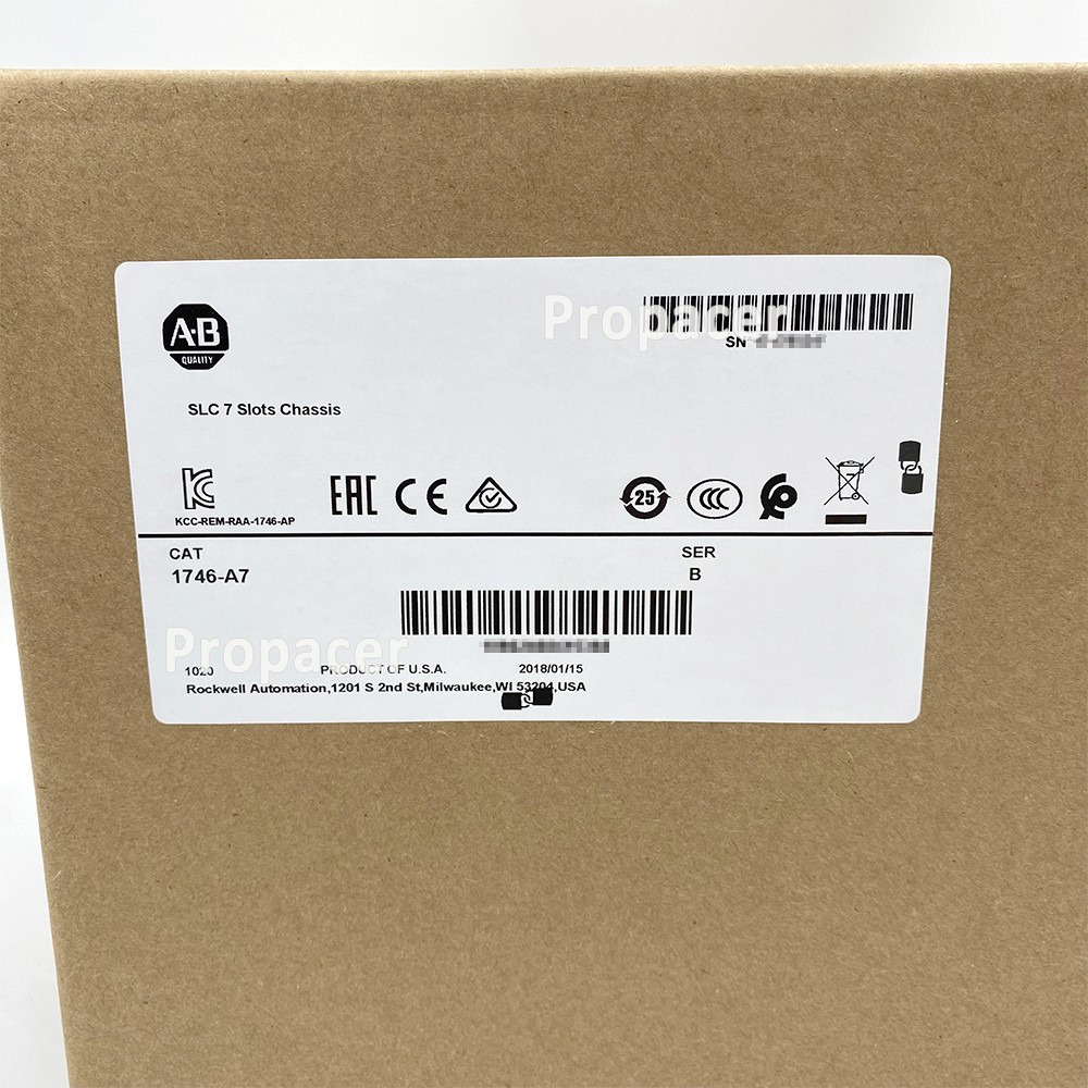 AB 1746-A7 SerB SLC 500 7-Slot Rack Chassis PLC Module 1746A7 New Factory Sealed