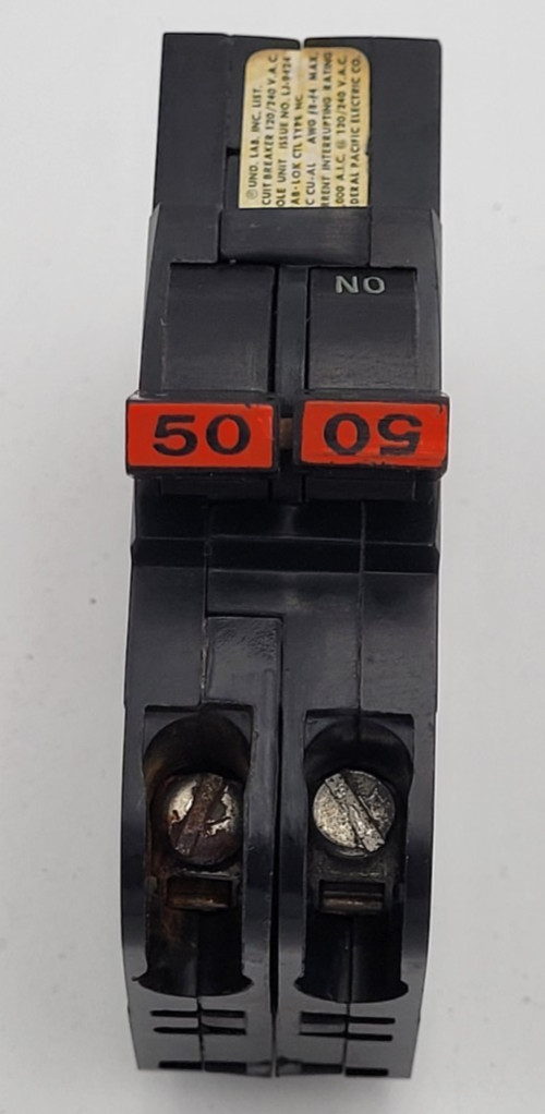 FPE NC0250 50 A 2-Pole Stab-Lok 120/240V Federal Pacific Circuit Breaker USED