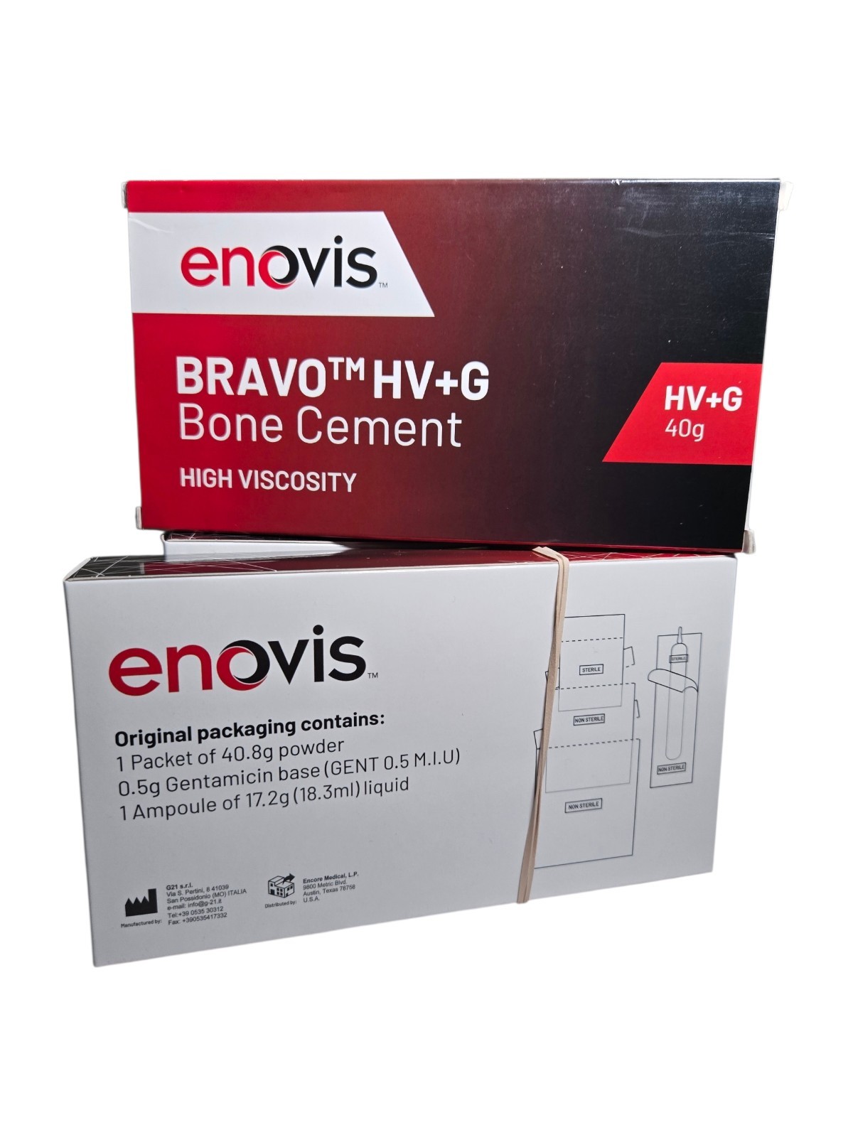 Enovis Bravo HV+G Bone Cement High Viscosity Radiopaque Gentamicin 40g 611-01140
