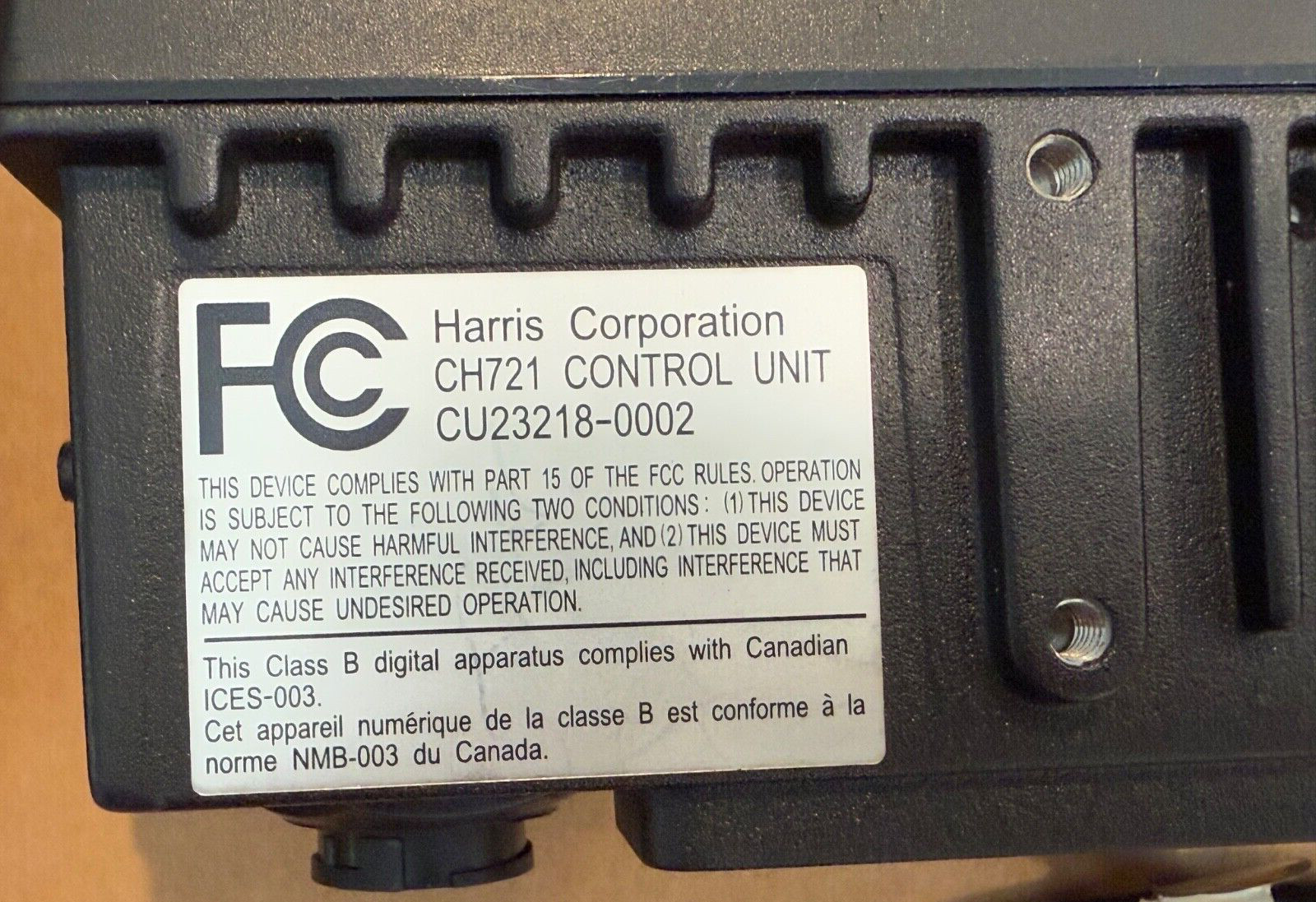 Harris MaCom Radio CU23218-0002 Control Head CH-721 + MC-101616-041 Microphone