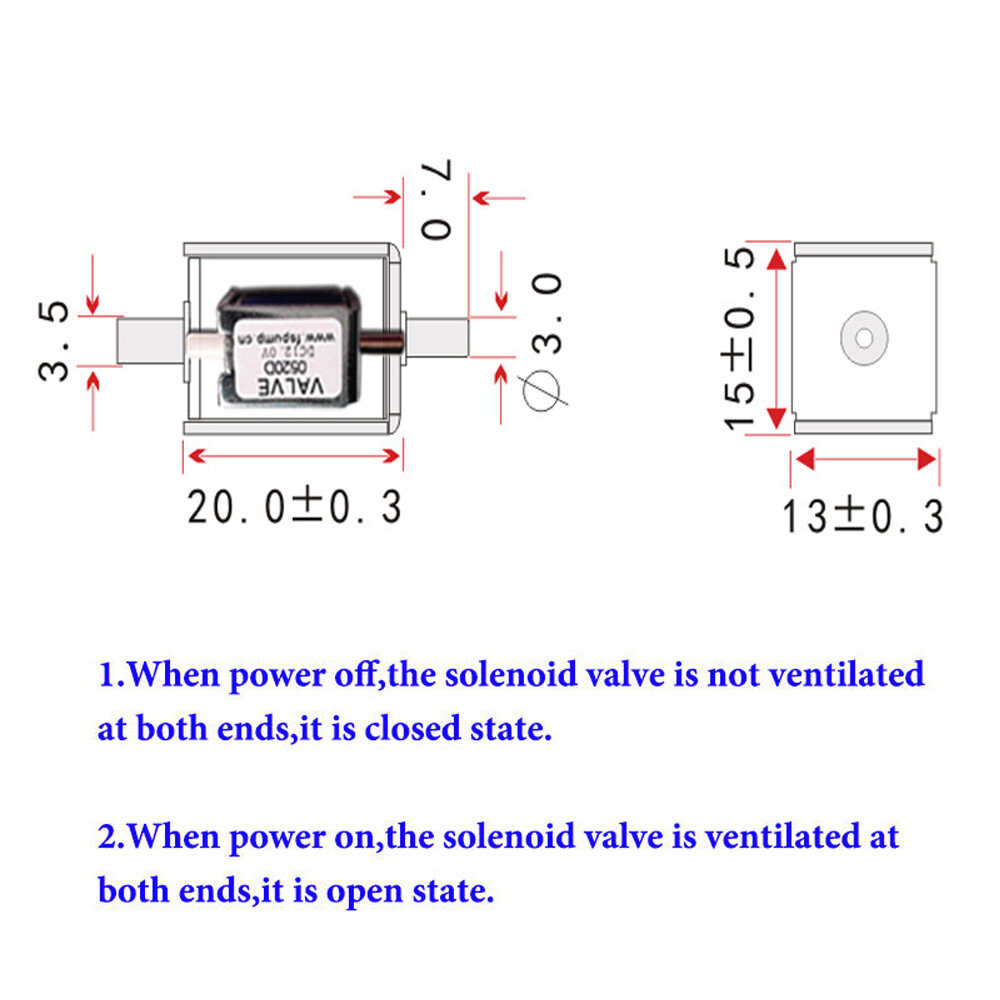 DC 12V Micro Mini Electric Solenoid Valve N/C Normally Closed Water Air Valve