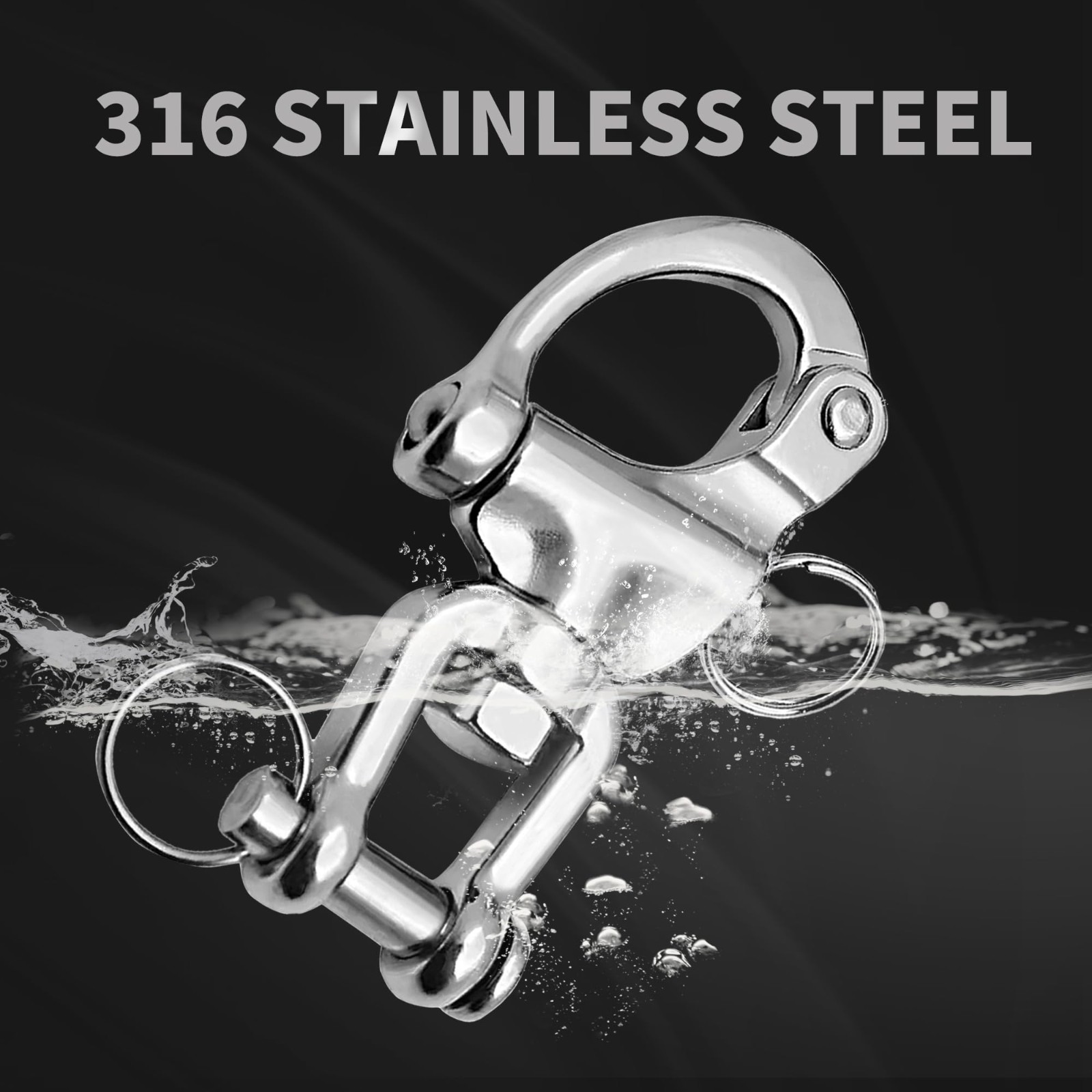 Quick Release Snap Shackle, Marine Grade 316 Stainless Steel Clevis Hook, Sailbo