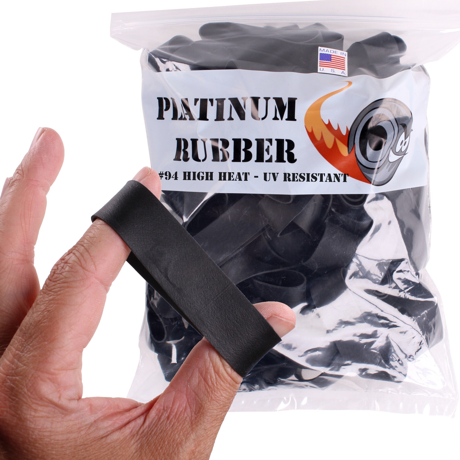 Black Extra Wide 3/4″ Fat Rubber Bands #94 .75 inch Large Made In USA Thick