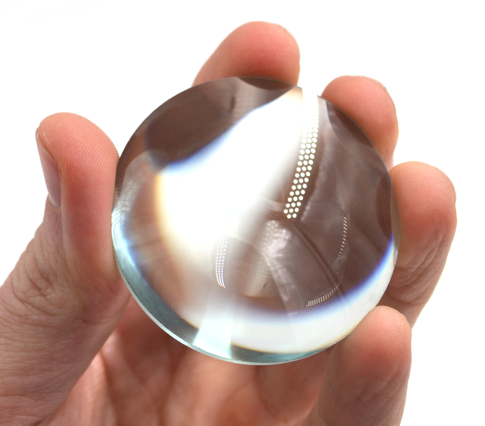 Round Double Convex High Optical Purity Glass Lens – 2″ (50mm) Diameter – 50mm