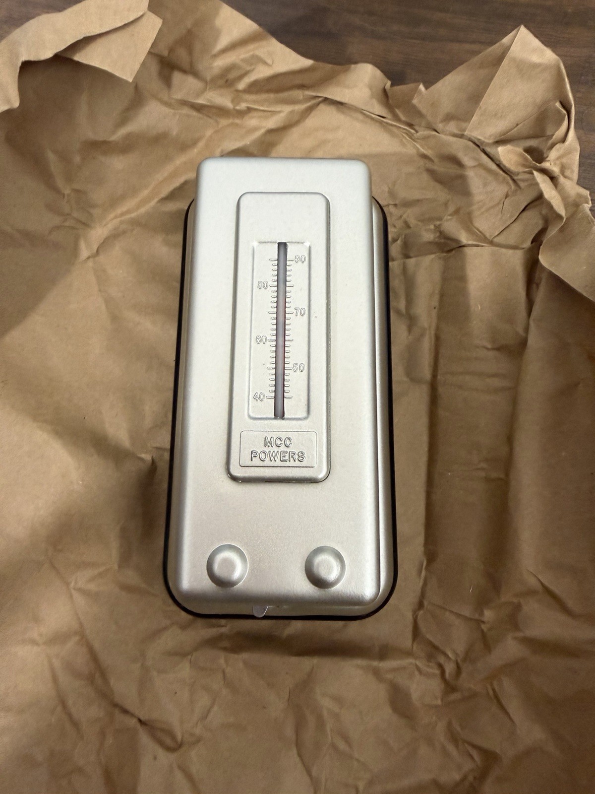 Powers Surface Mounted Analog Thermostat Gray