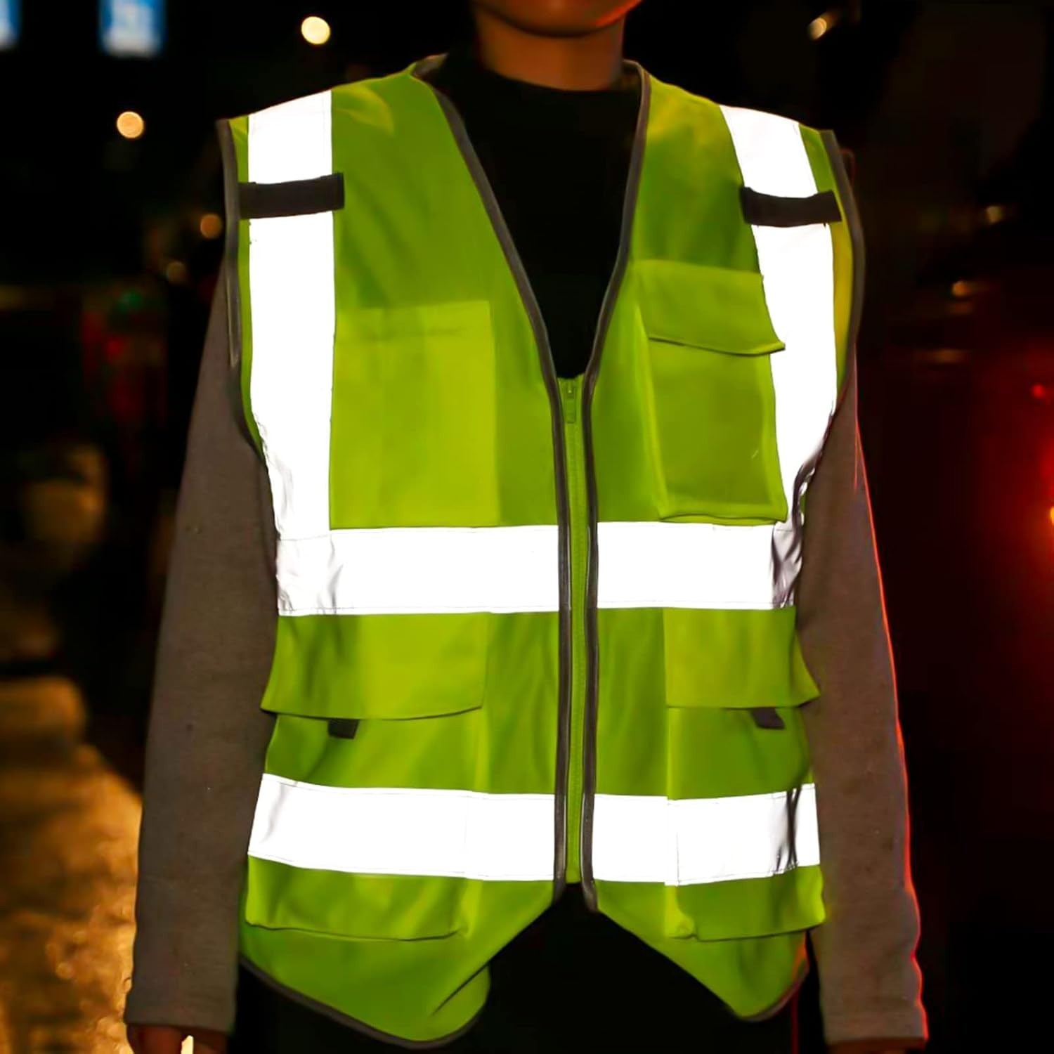 High Visibility Safety Vests 6-Pack with Free Drawstring Bag – Unisex, Durable