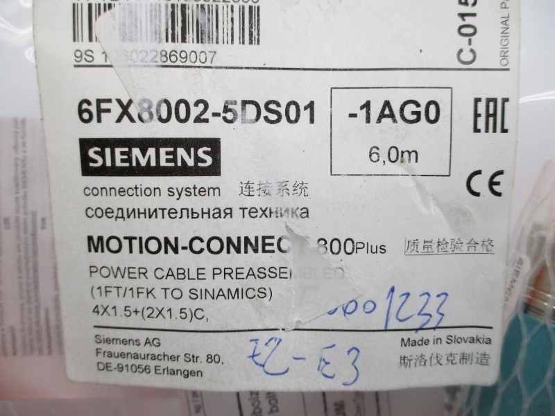 SIEMENS 6FX8002-5DS01-1AG0 1000V NSMP