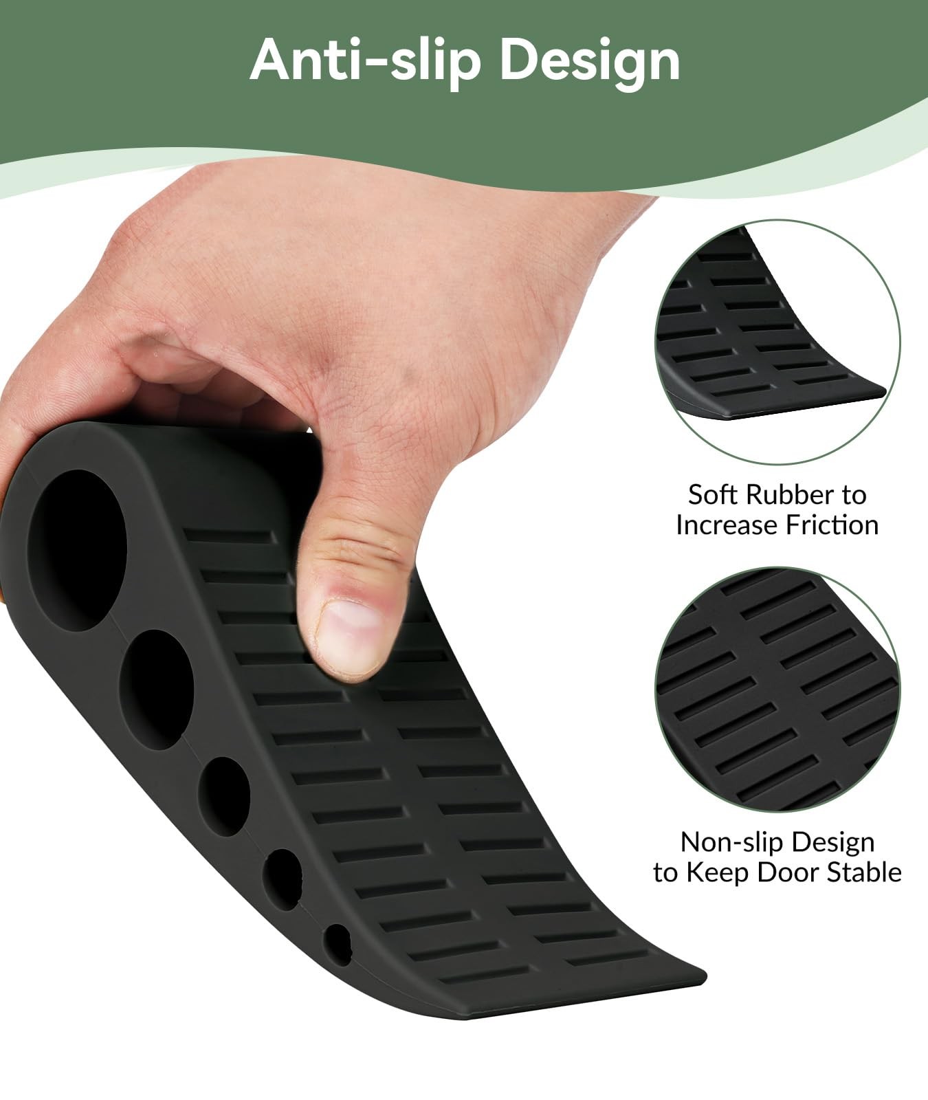 1.9 Inches Heavy Duty Door Stopper, 2 Pack Rubber Door Stop, Door Stoppers..