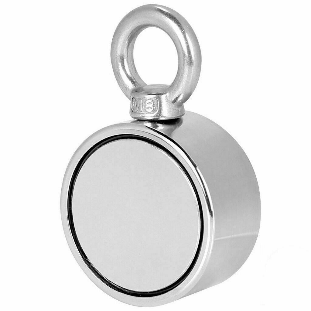 500LBS Double Sided Pulling Force Round Super Strong Neodymium Fishing Magnet