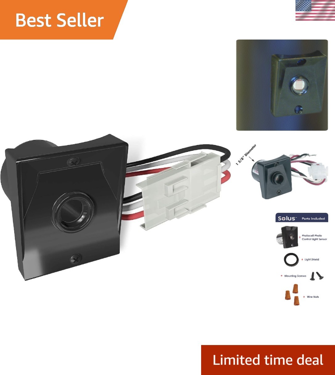 Versatile Dusk-to-Dawn Sensor for 3″ Lamp Posts – Listed, Easy Plug-in Design