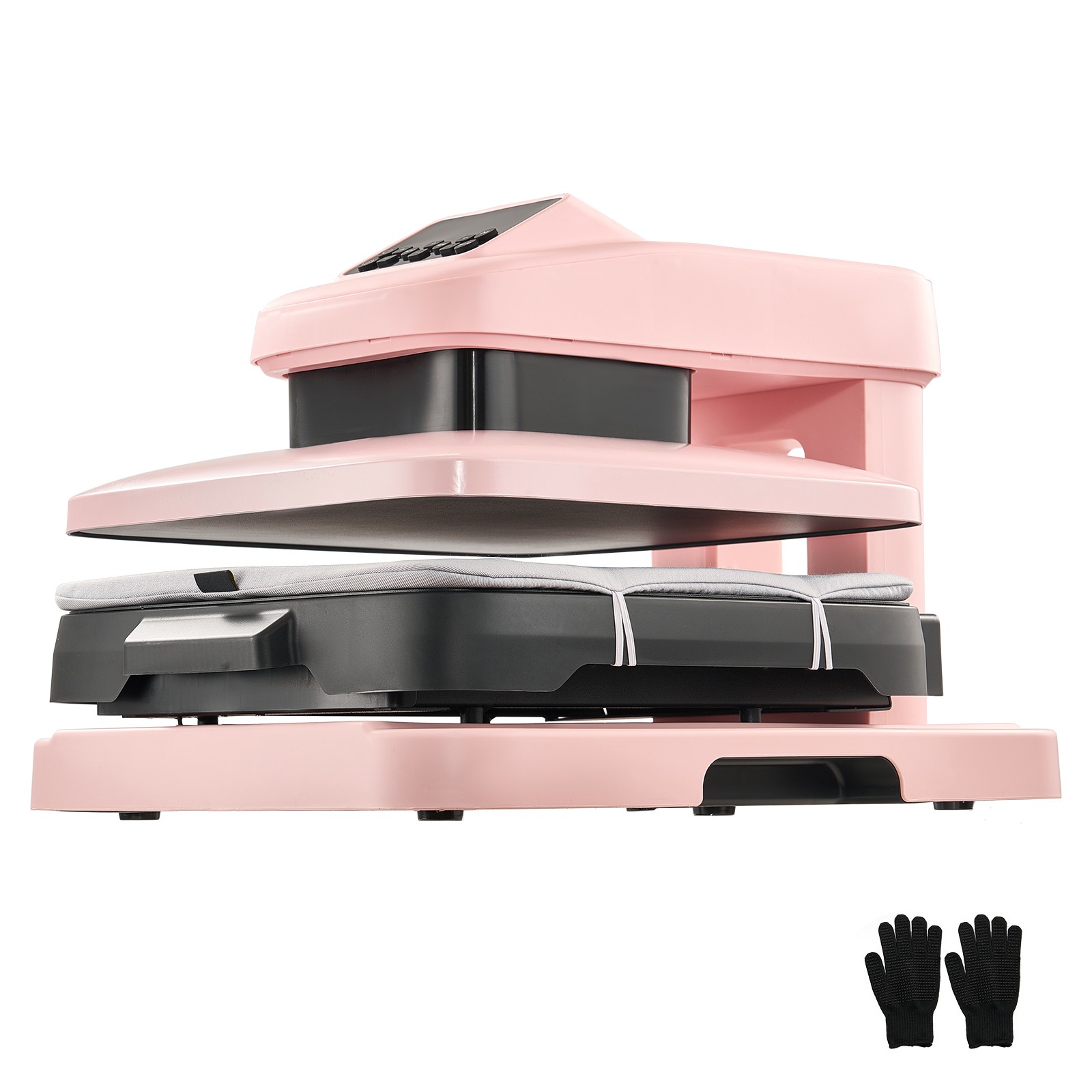 Uimoso Automatic Heat Press Machine for T-Shirts, 15 x 15 in Heat Plate, Pink