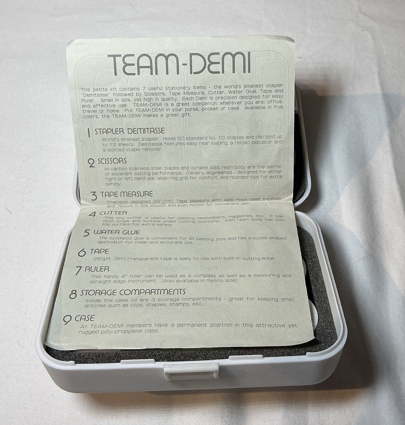 VTG Plus Corporation Team-Demi Stationary Set Office Kit Made in Japan Unused
