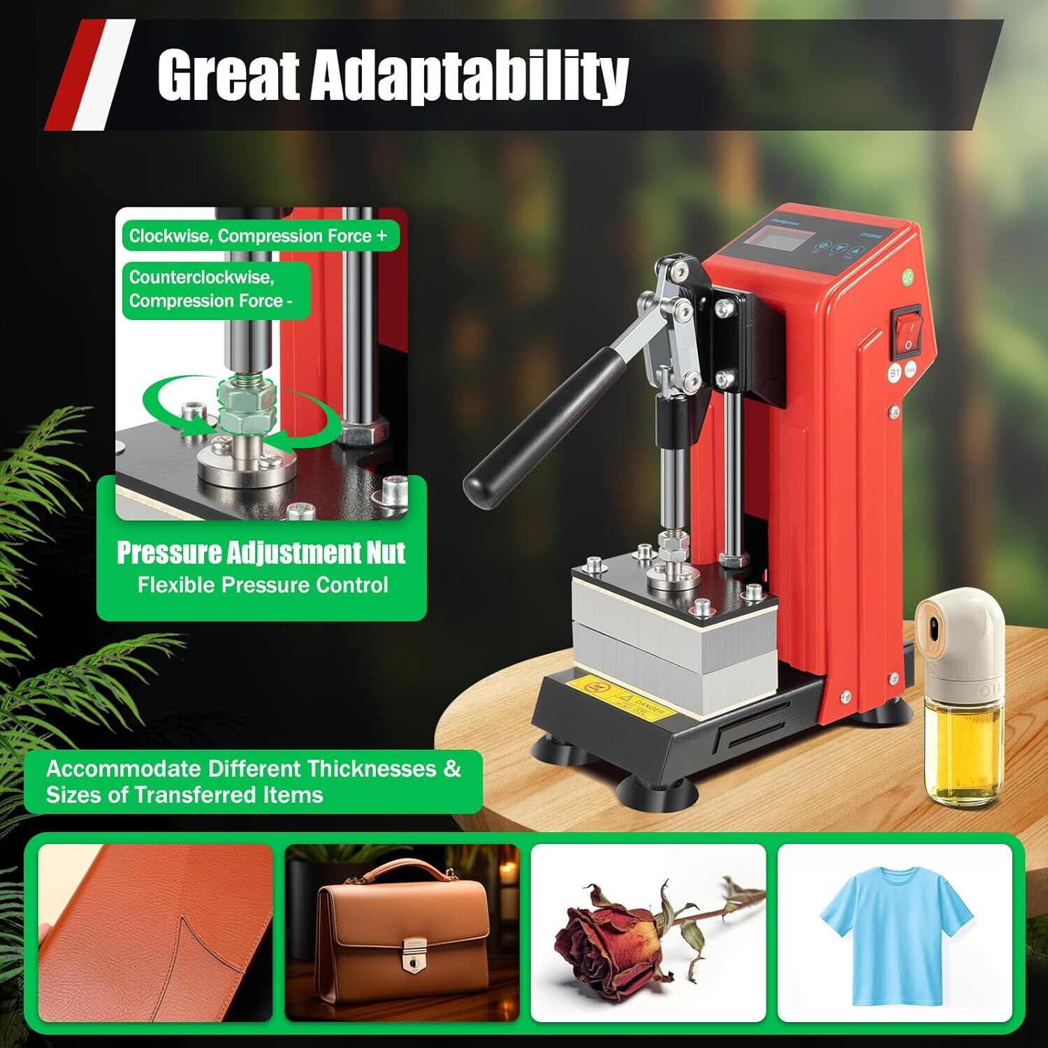 900W Heat Press Machine Mini Manual Heat Presser Heavy Duty Hot Press Stamping
