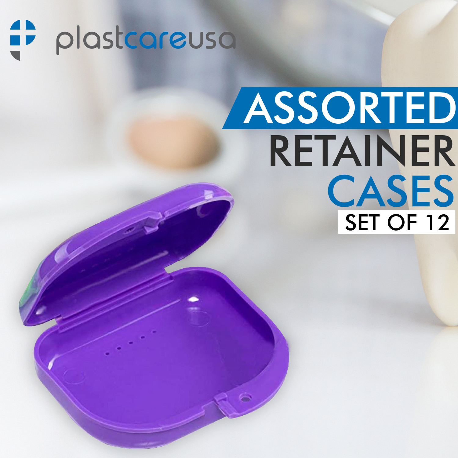 12 Sealed Assorted Dental Retainer Boxes Denture Case, Mouthguard Containers Box