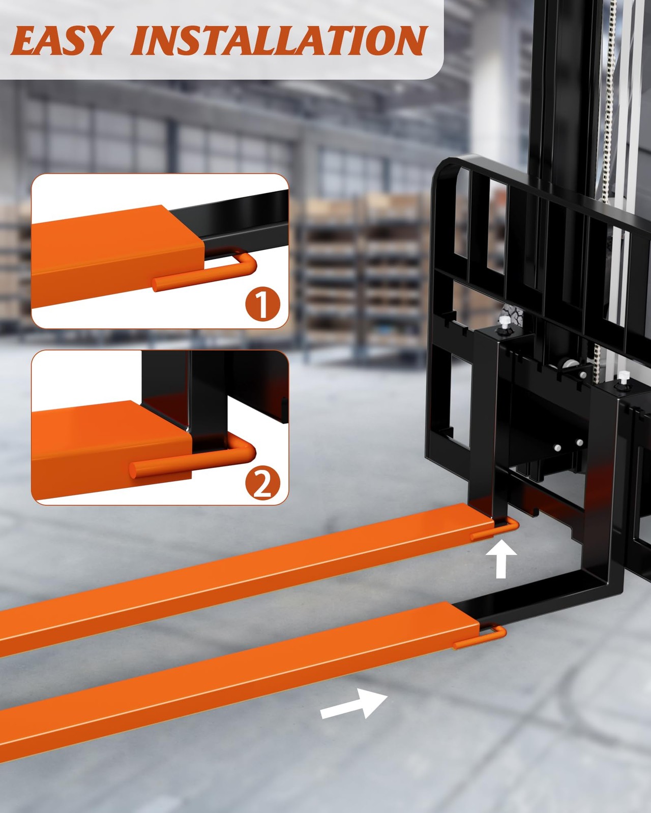 84″ Heavy Duty Steel Forklift Fork Extensions 4600LBS 4.5″ Width 1 Pair