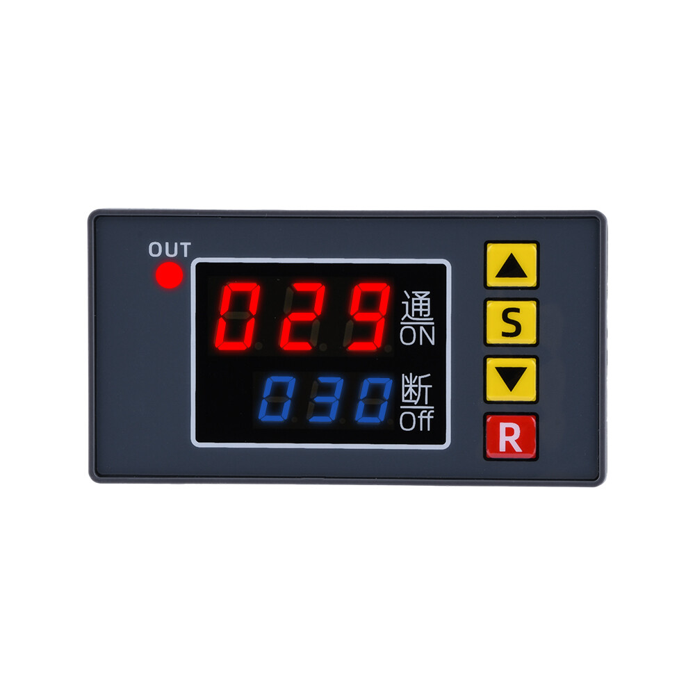 AC110-220V Cycle Timer Delay Dual LED Display Relay Module 0-999s/m/h Thermostat