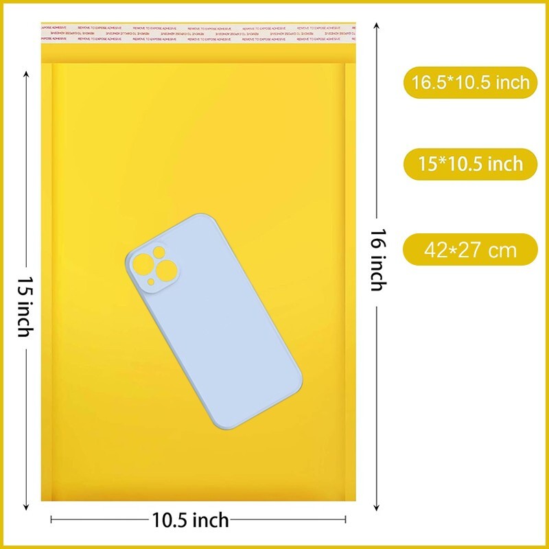 #5 10.5×15 yellow cowhide bubble mail padded envelope bag shock-absorbing bag