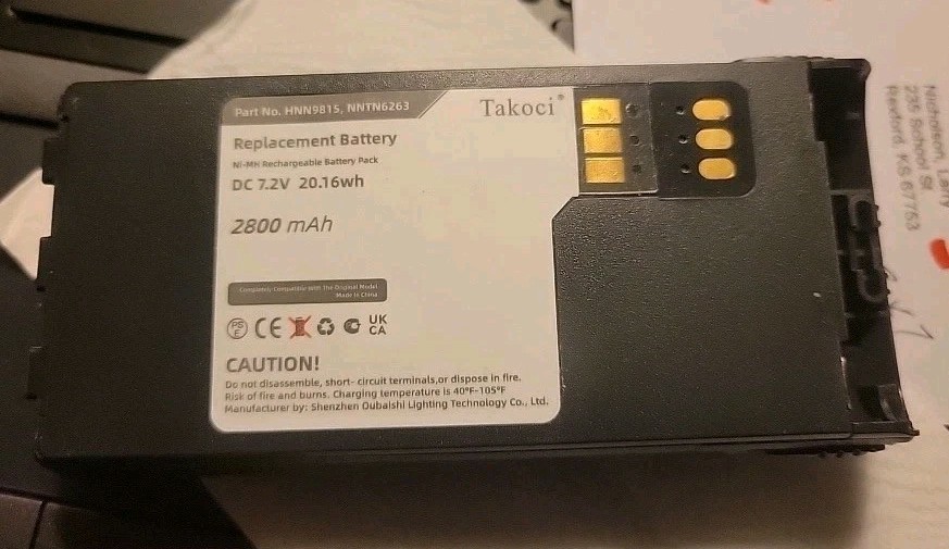 Battery Motorola 2800 mAh HNN9815 NNTN6263 NNTN7032 NNTN7032A NNTN7032B NNTN7335