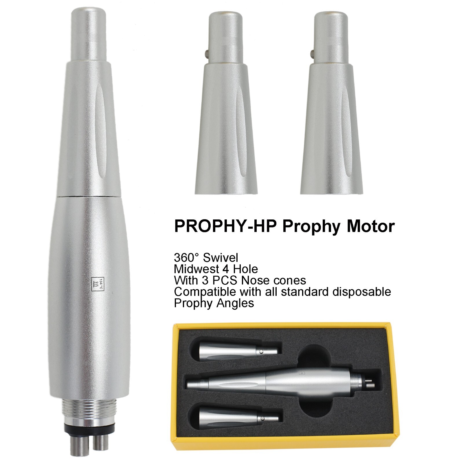 Dental Hygiene Prophy Handpiece Straight Nosecone 1:1 4:1 Low Speed Air Motor 4H