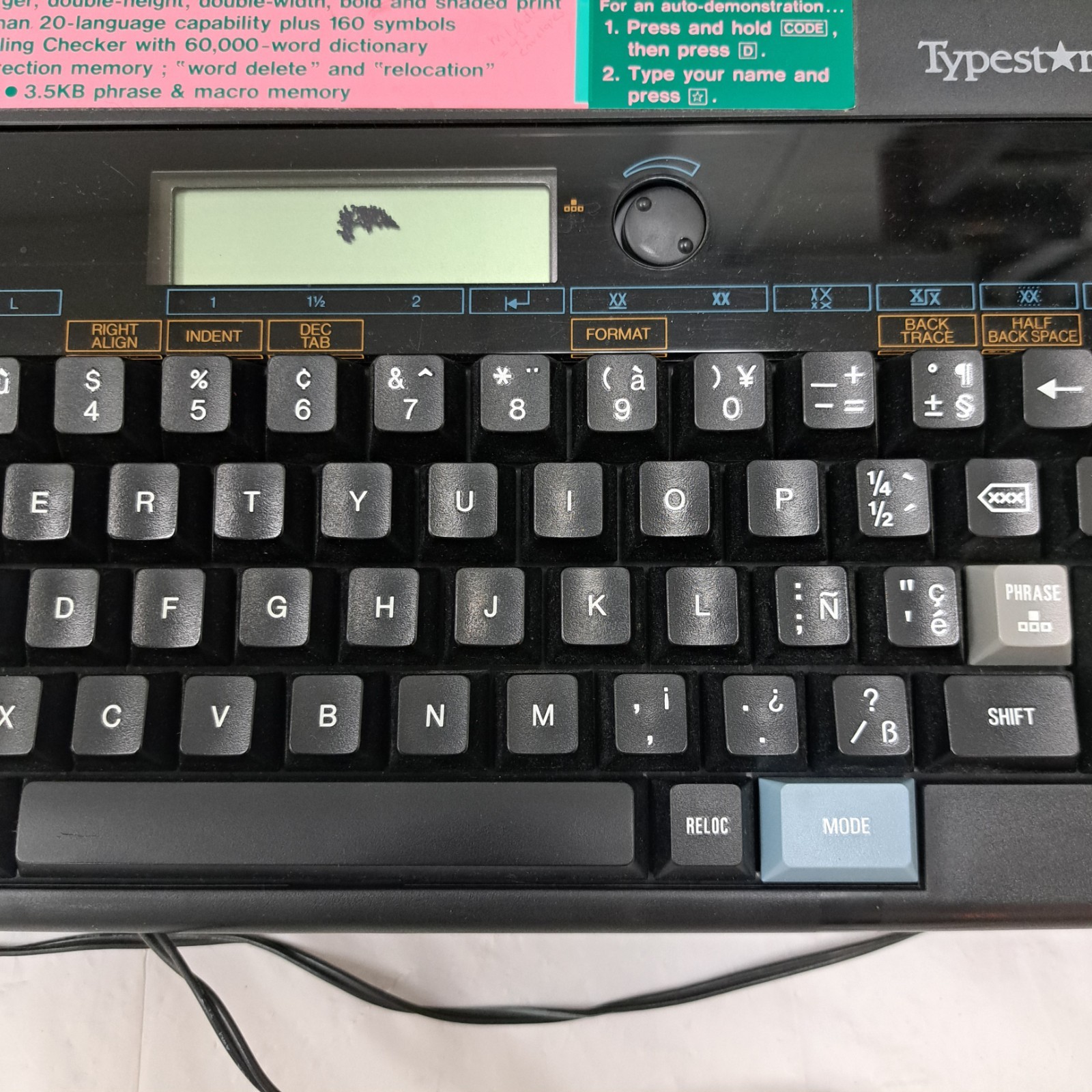 Canon Typestar 110 Black Portable Electronic Typewriter Tested Works