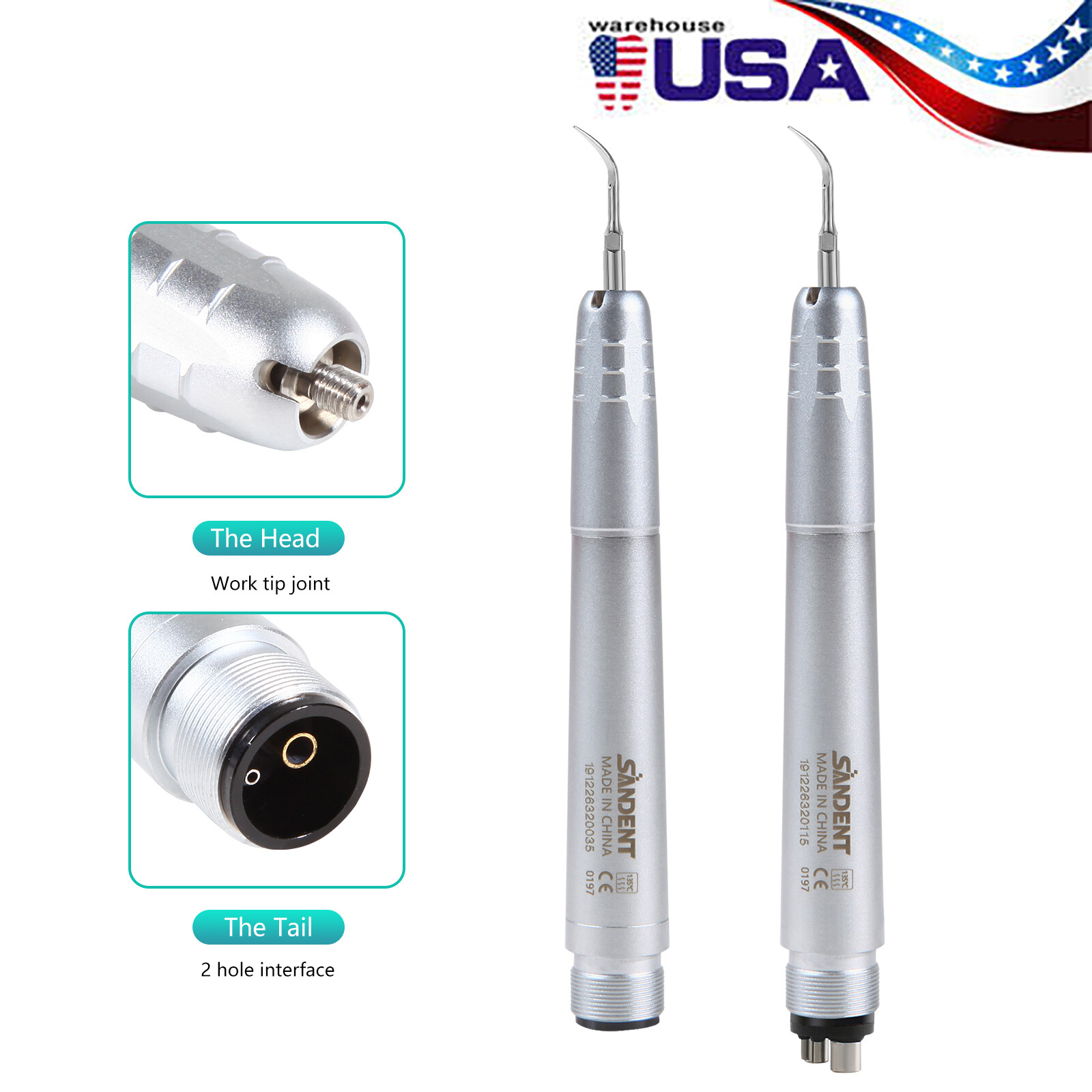 DentalSuper Sonic Ultrasonic Air Scaler Handpiece 2 Hole /4 Hole Scaling