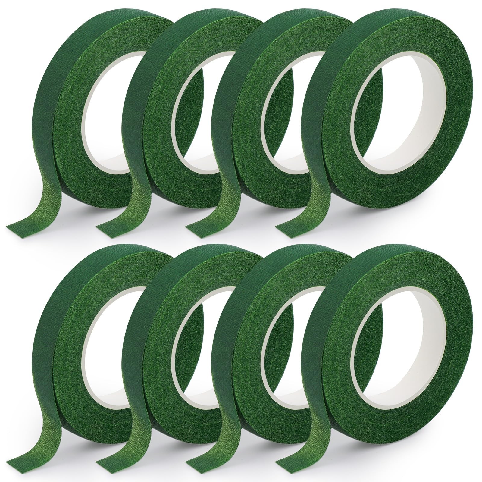 8 Rolls Dark Green Floral Tape, 1/2 Inch Wide 240 Yard Florist Tape, Waterpro…