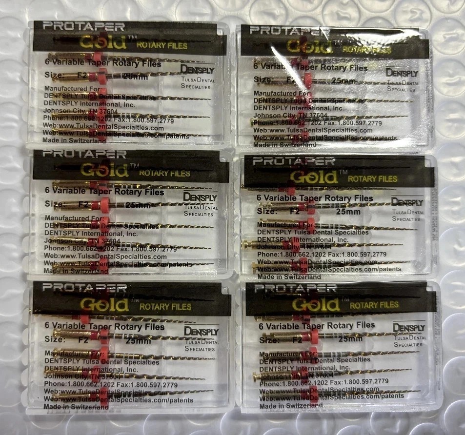 Dentsply ProTaper Gold Rotary Files F1,F2,F3,S1,S2,SX-F3, SX19 25mm 6 file pkg 1