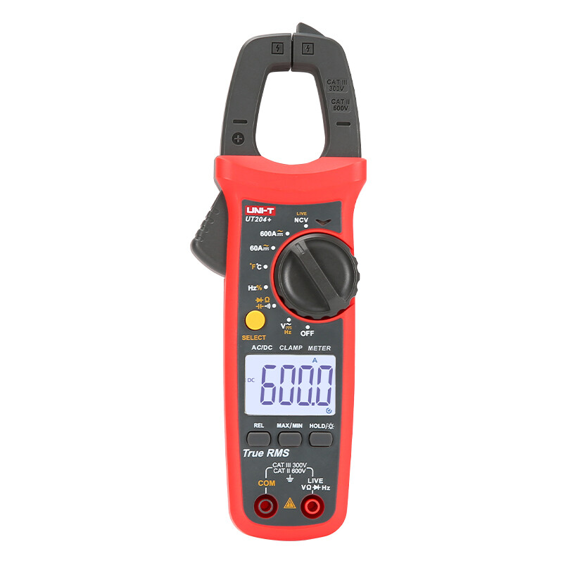 UNI-T TRMS Digital Clamp Meter AC DC NCV Multimeter Cap Live Wire Tester UT204+