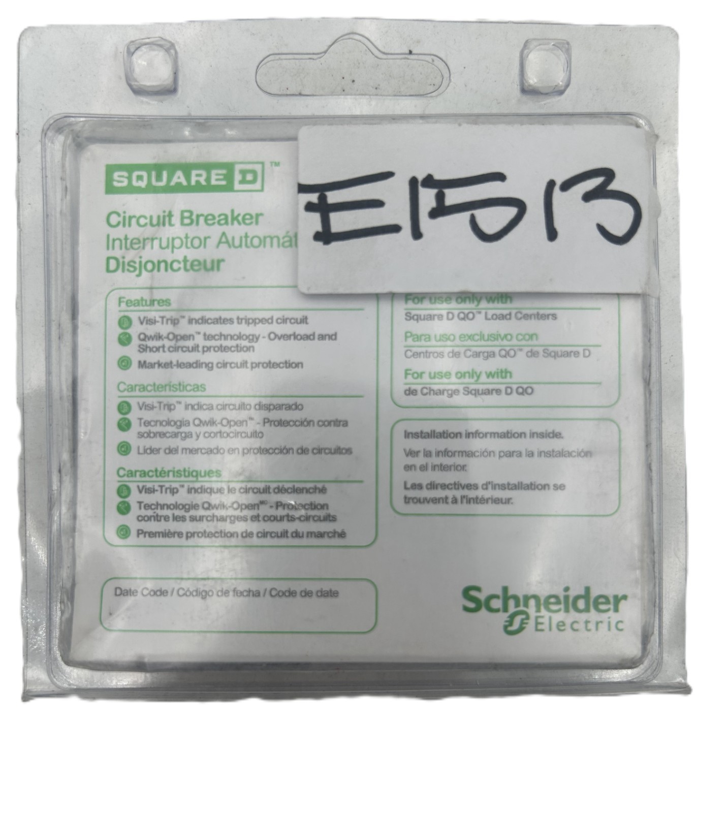 Square D QO130C Circuit Breaker 30A 1-Pole 120/240VAC