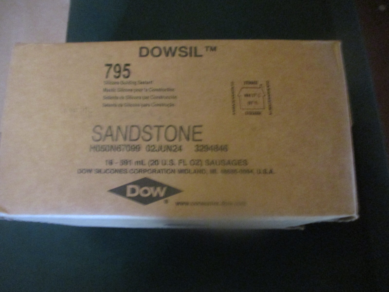EXPIRED JUNE 16pc case 20oz Dow Corning 795 Silicone Building Sealant Sandstone