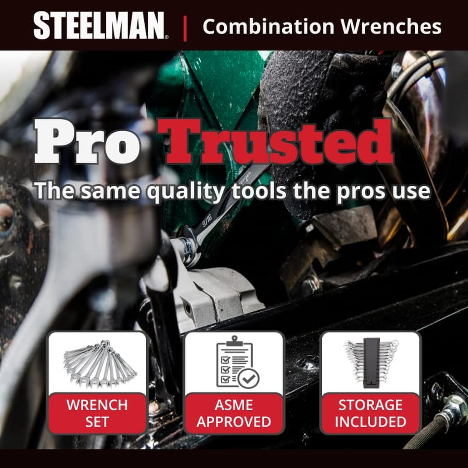 Steelman Pro 16-Piece Metric 6-Point Combination Wrench Tool Set, D… Fast Ship