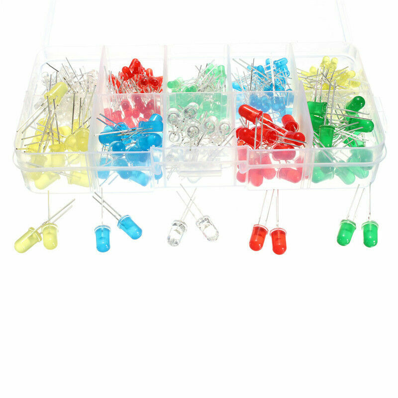 300pcs 3mm 5mm LED Light White Yellow Red Green Blue Emitting Assorted Diodes
