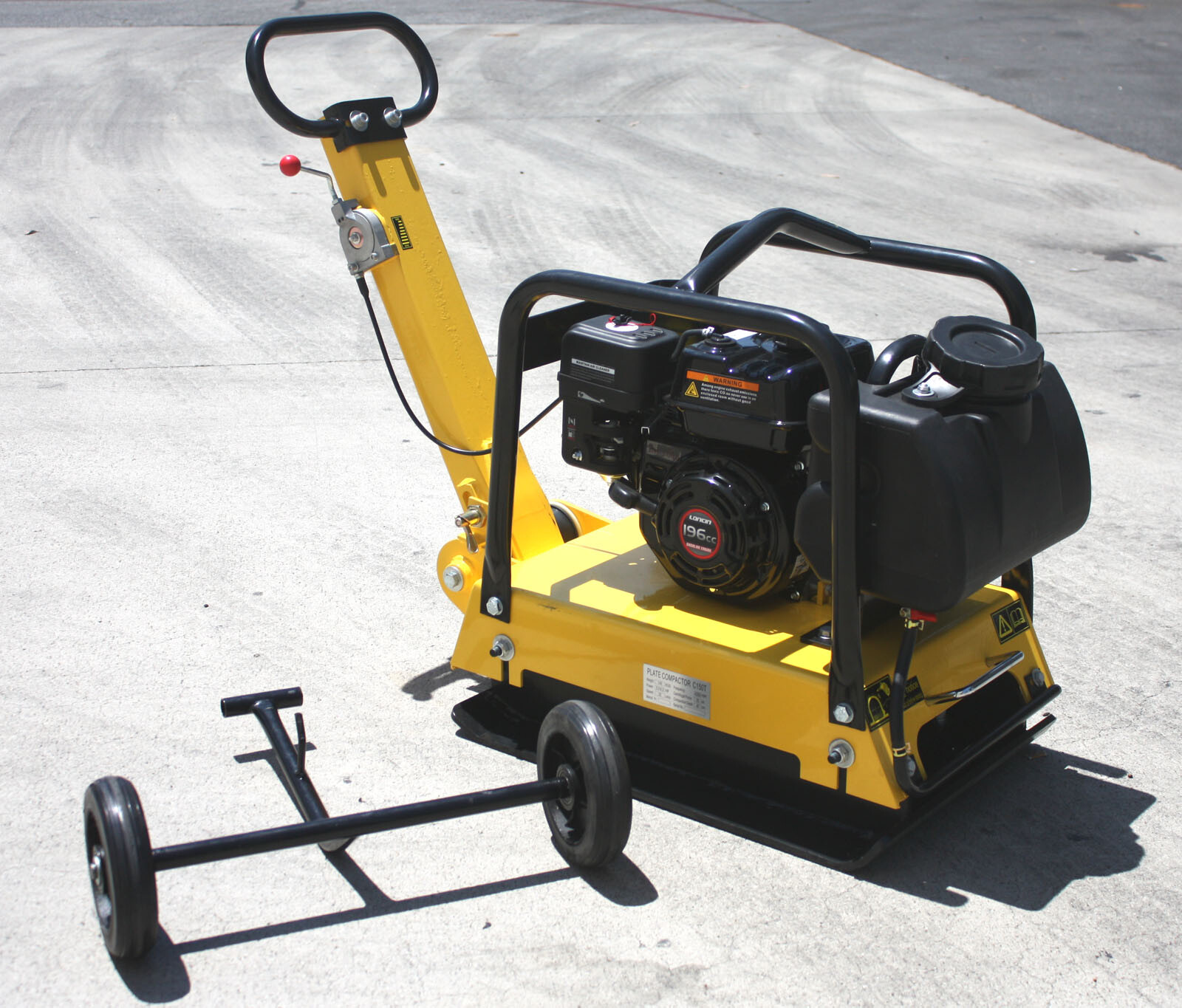 Heavy Duty Large Plate Walk Behind Vibratory Dirt Plate Compactor Rammer w/ Tank