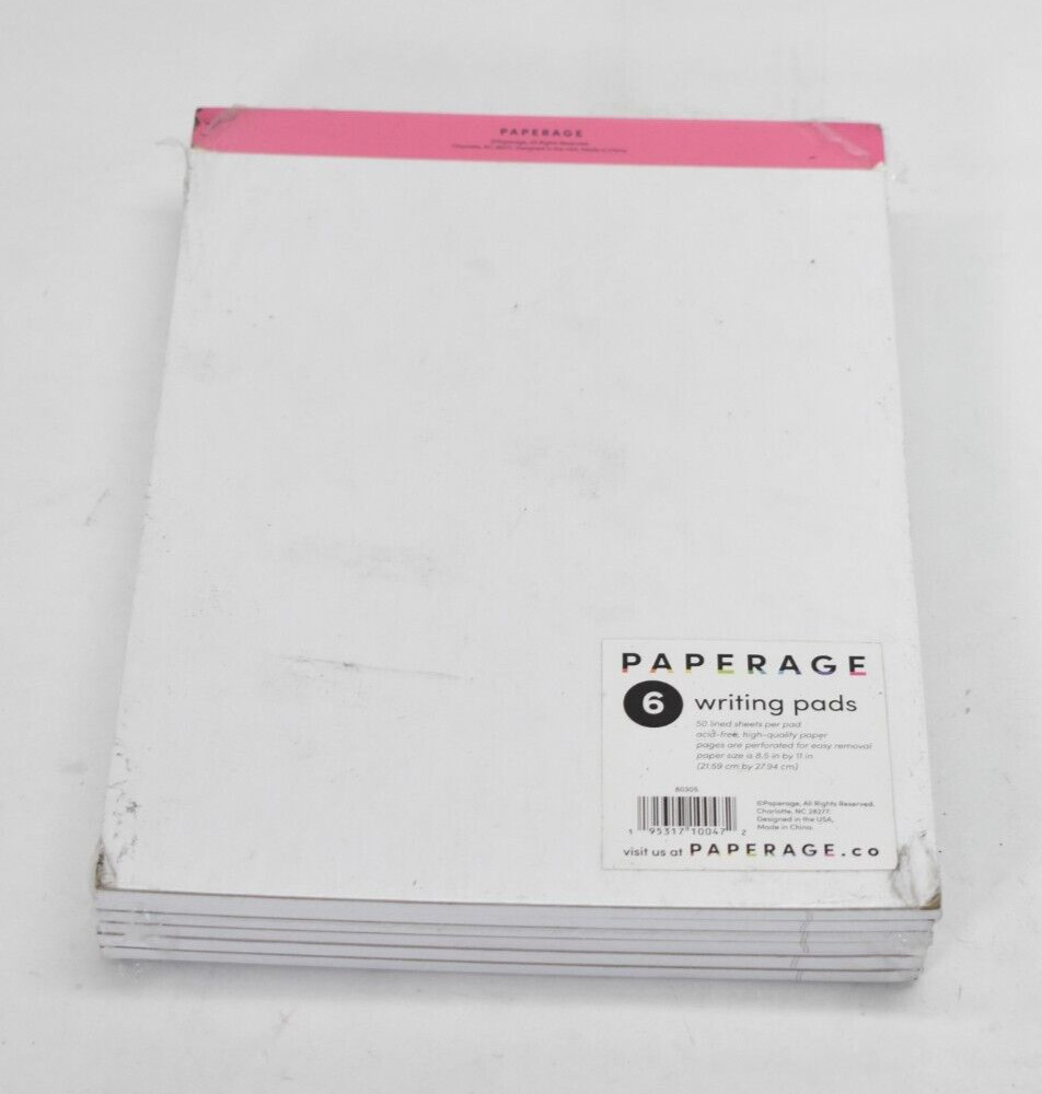 Paperage 6 Pack Writing Pads Rainbow Colored Legal Size 50 Sheets 8.5″ x 11″
