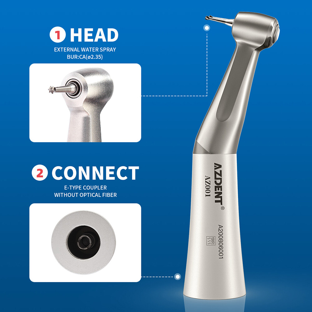 Dental 1:1 Slow Low Speed Contra Angle Handpiece Push Button E-Type