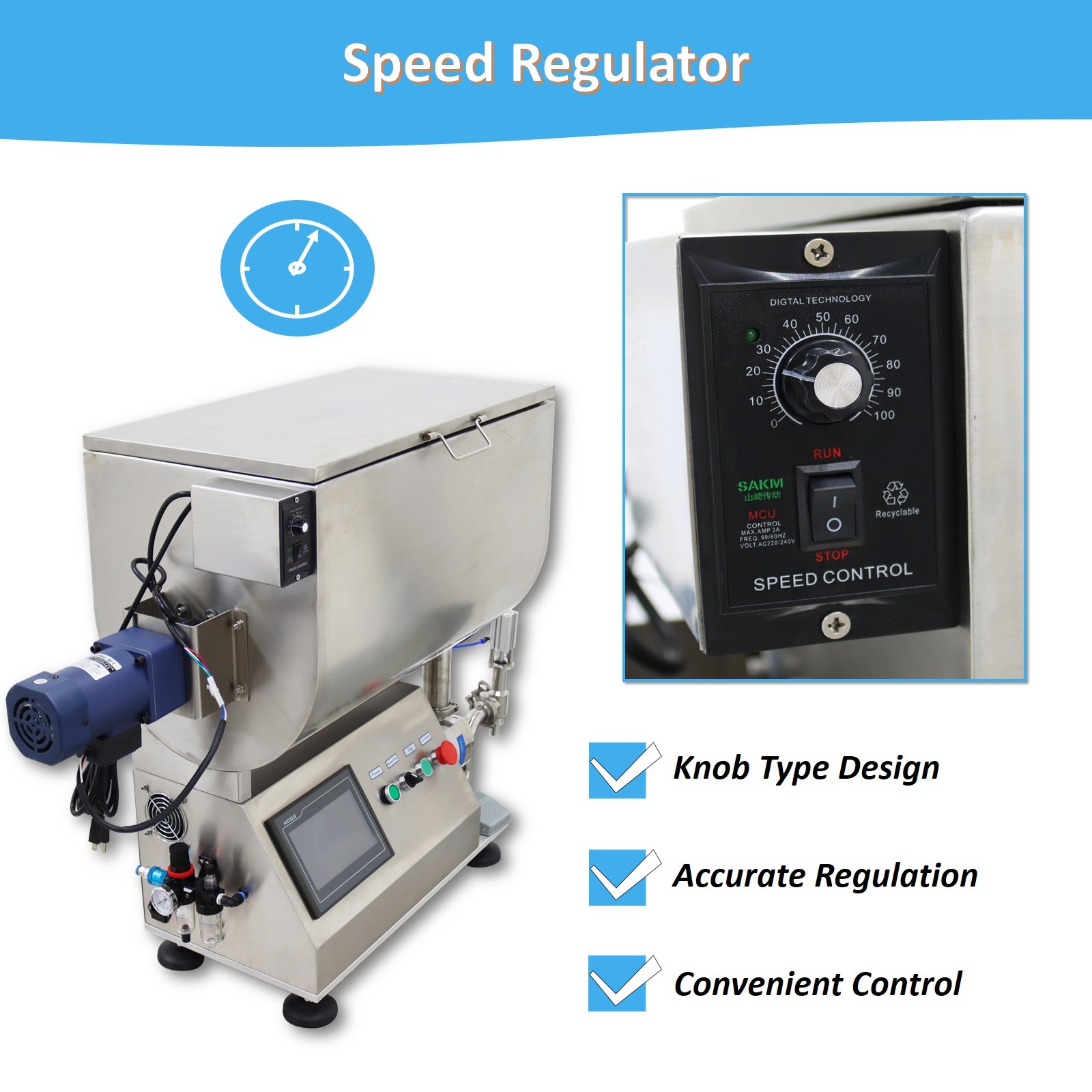 10-50000ml Rotary Pump Filling Machine Liquid Paste Filler 80L Mixing Hopper110V