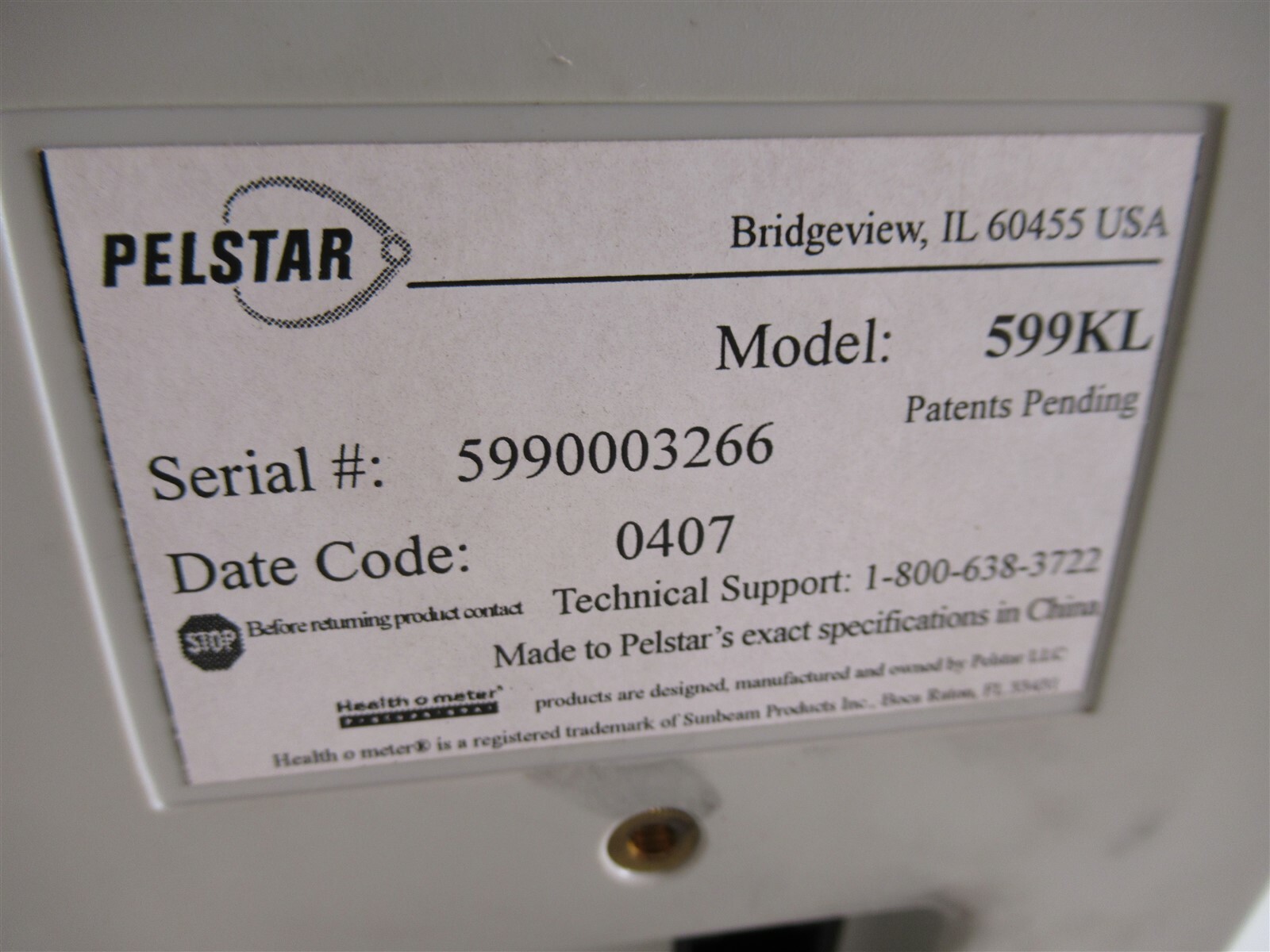 Healthometer Professional 500lb Patient Scale Pelstar 599KL Waiste High Medical