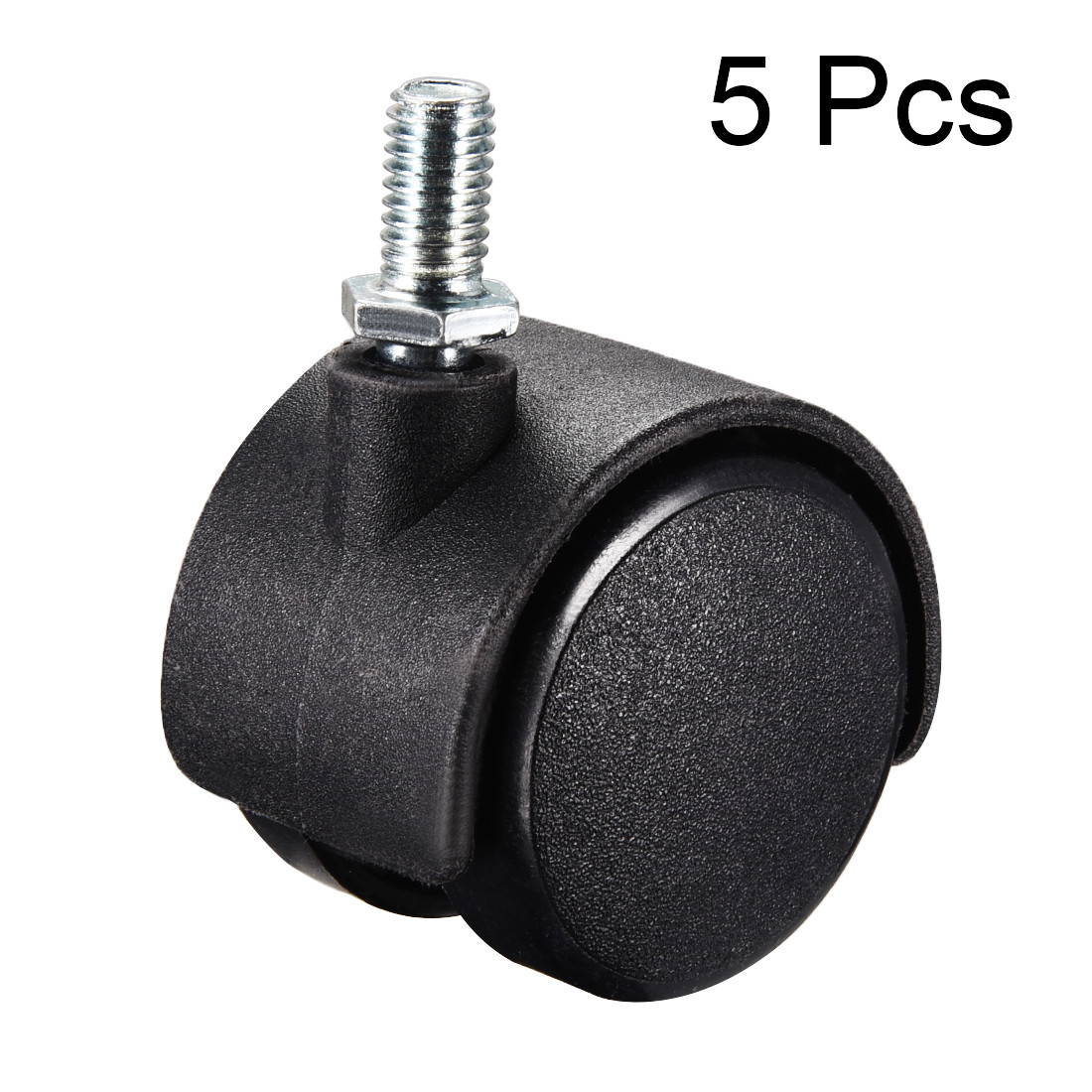 5 x Furniture Casters 1.5″ Nylon M8 x 15mm Threaded Stem Swivel 33lb Capacity