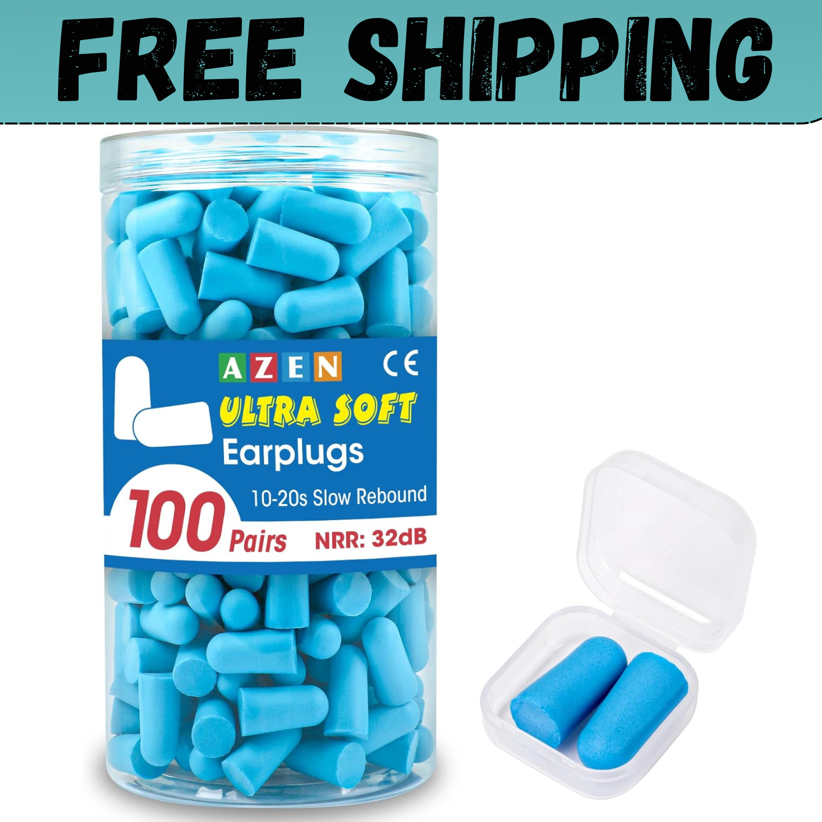 200pcs Ear Plugs Soft Foam Sleep 100pair Travel Noise Shooting Working Lot Bulk