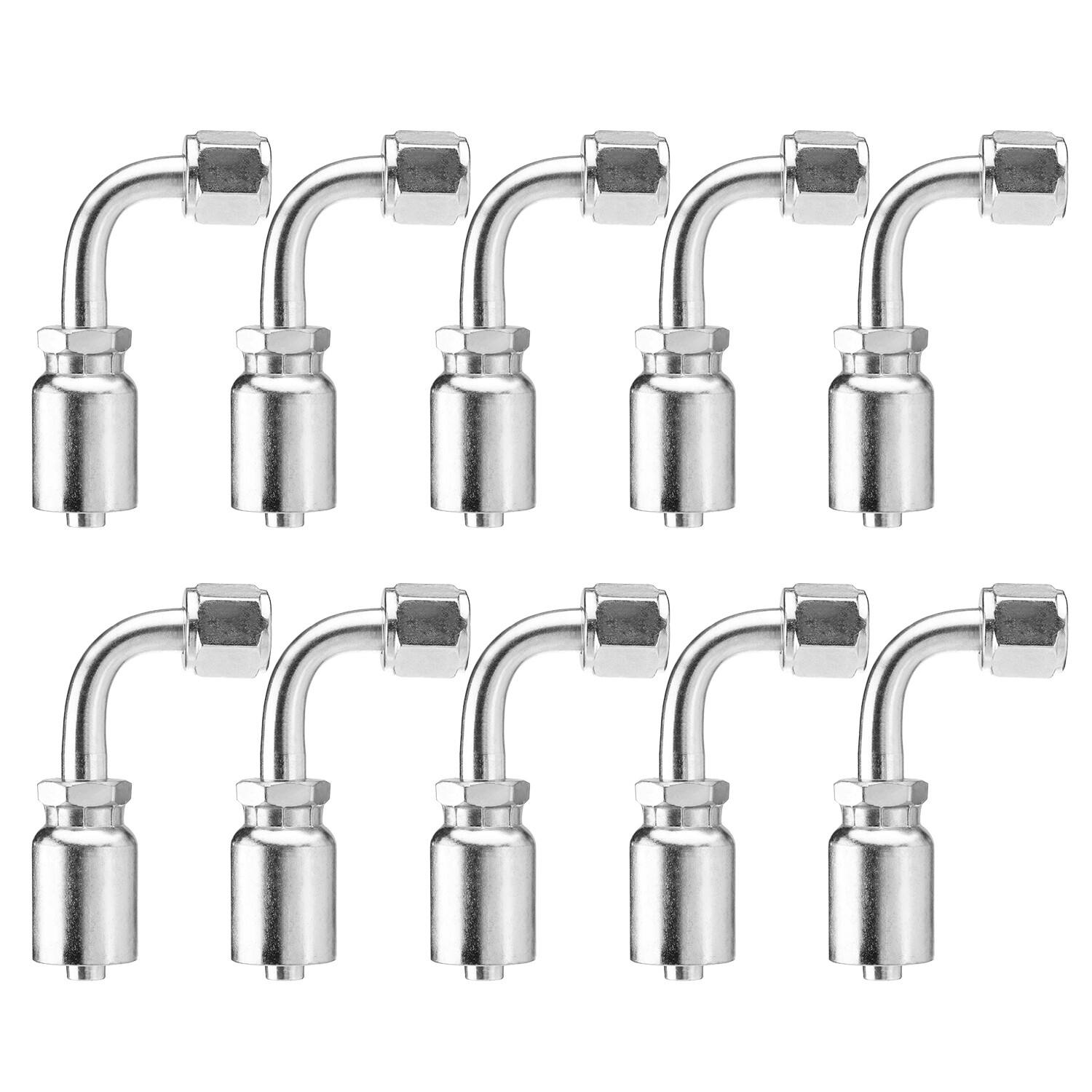NEW 10x 13943 6-6 PK STYLE HYDRAULIC HOSE FITTINGS 3/8″ Hose 3/8″ FJIC 90 Degree
